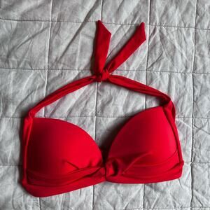 Jets by Jessika Allen Red Jetset Moulded Halter Twist Bikini Top - US 8 EUR 38